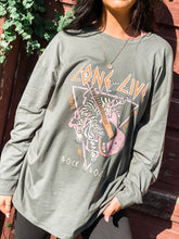 Load image into Gallery viewer, LONG LIVE ROCK N ROLL LONG SLEEVE TOP-OLIVE