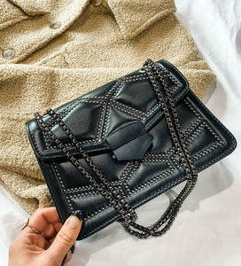 BLACK STUDDED PURSE